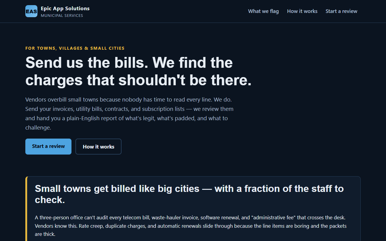 EAS municipal bill review service