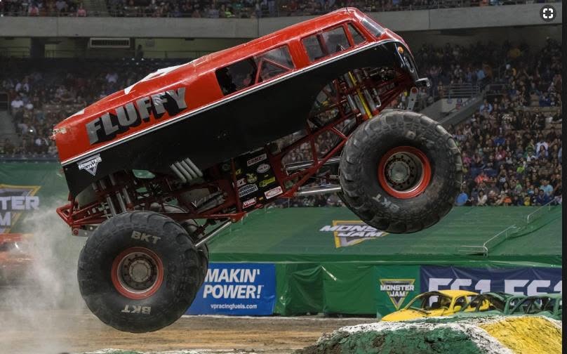 Custom fiberglass Volkswagen monster-truck body built by Jade Chancey
