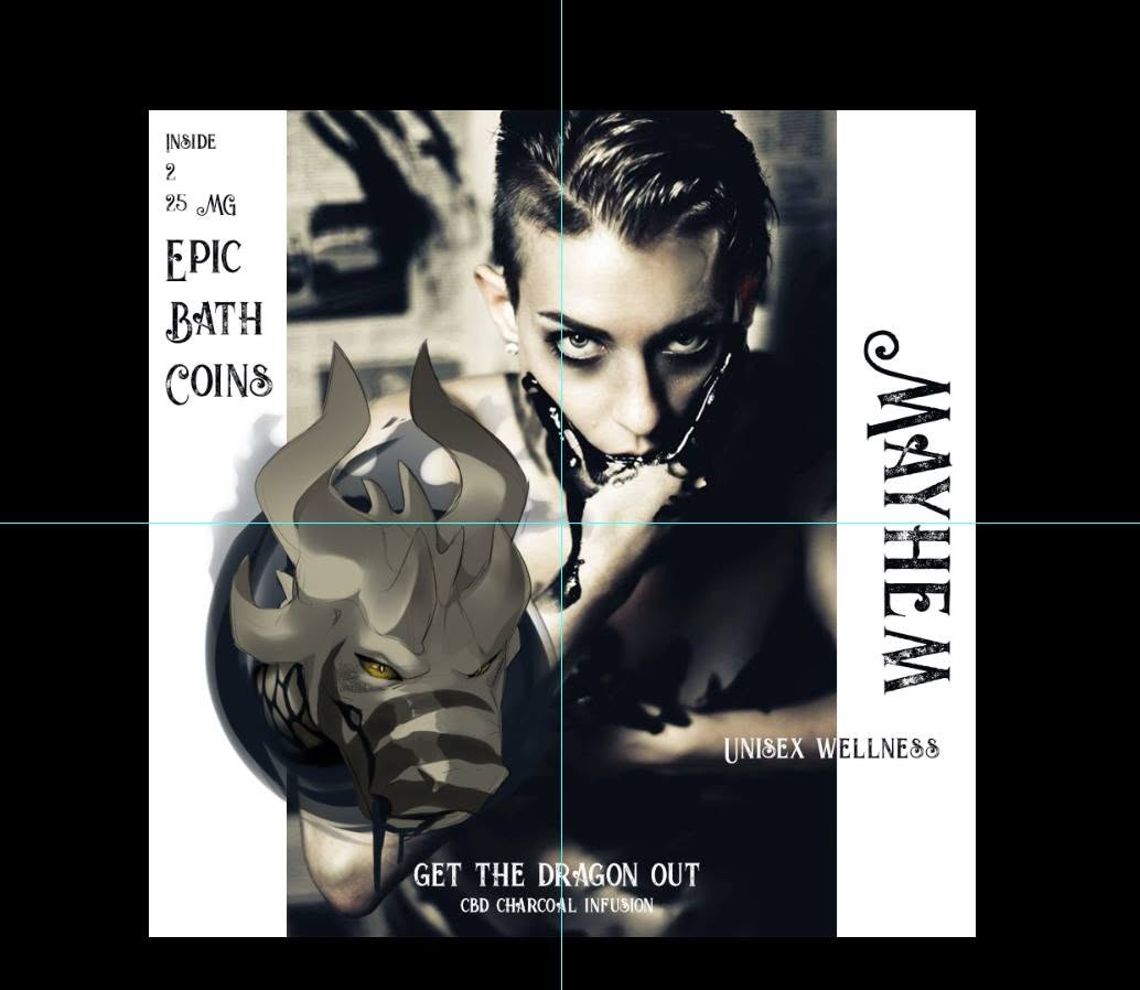 Mayhem bath coins packaging layout