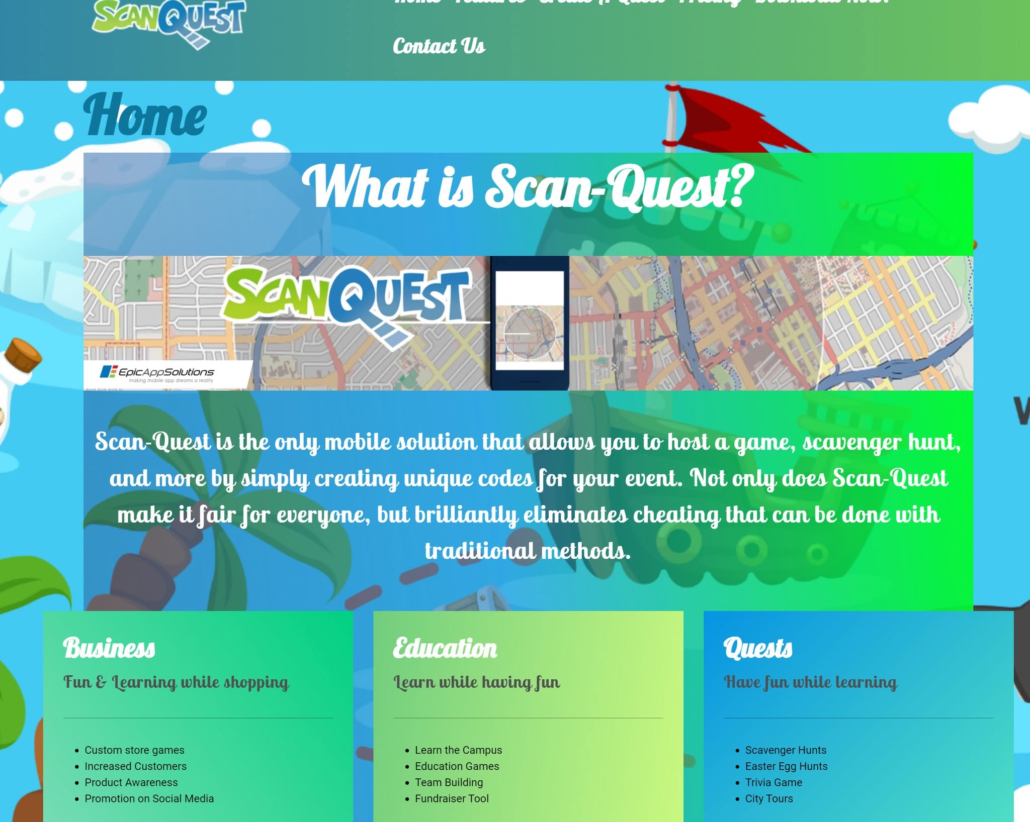 Archived Scan Quest mobile-platform product page