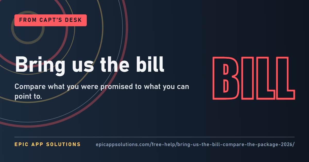 Bring Us the Bill. Bring Us the Package. Let’s Compare the Two.