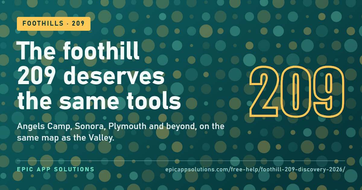The Foothill 209 Deserves the Same Discovery Tools as the Valley Floor