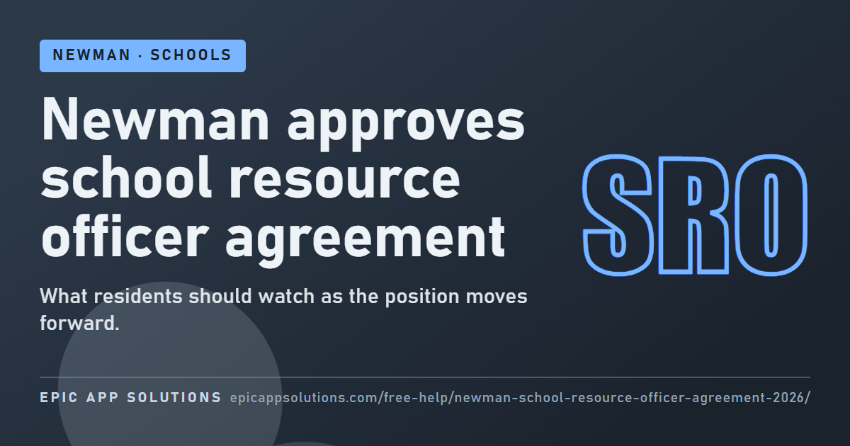 Newman Approves Agreement for School Resource Officer Position