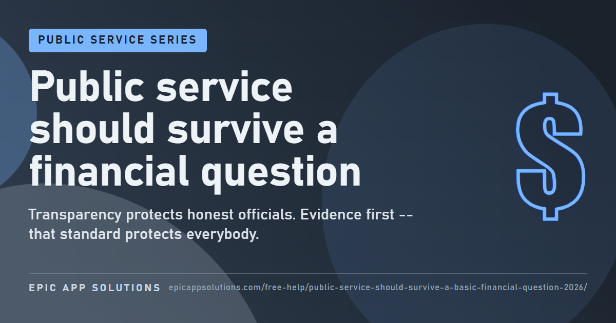 Public Service Should Survive a Basic Financial Question