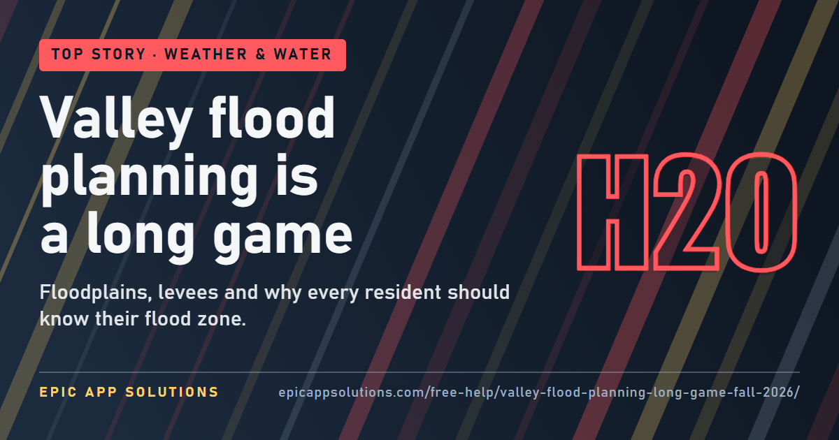 Fall Arrives With a Reminder: Valley Flood Planning Is Still a Long Game