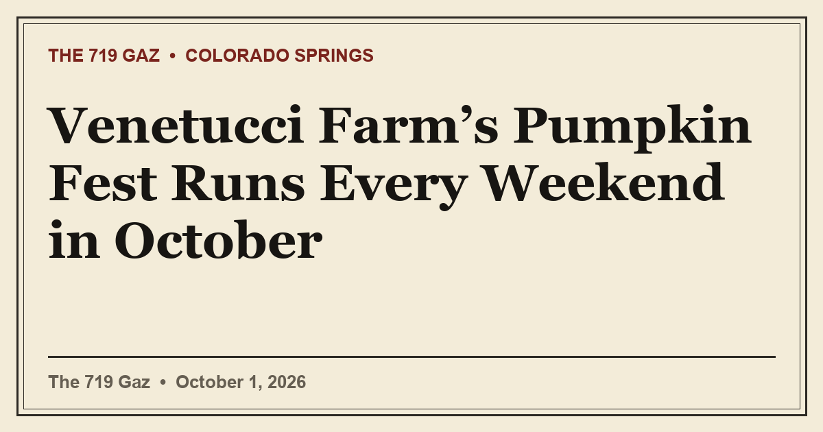 Venetucci Farm’s Pumpkin Fest Runs Every Weekend in October