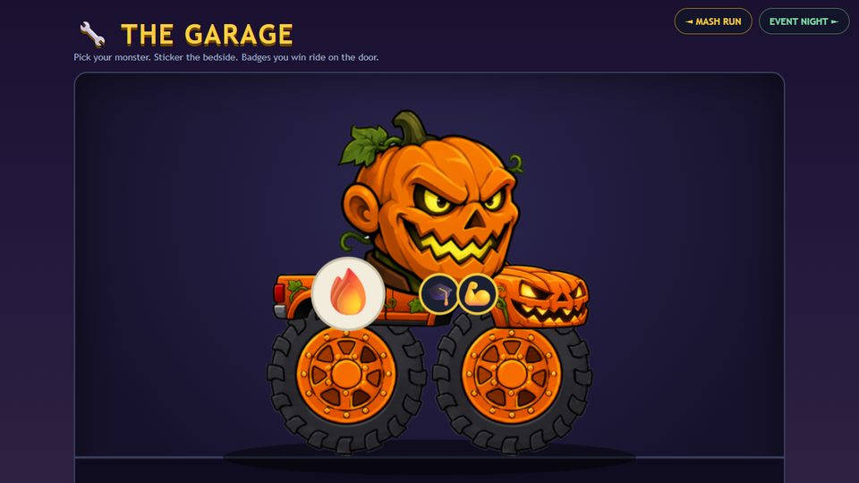 Monster Mash garage — truck decals and paint jobs
