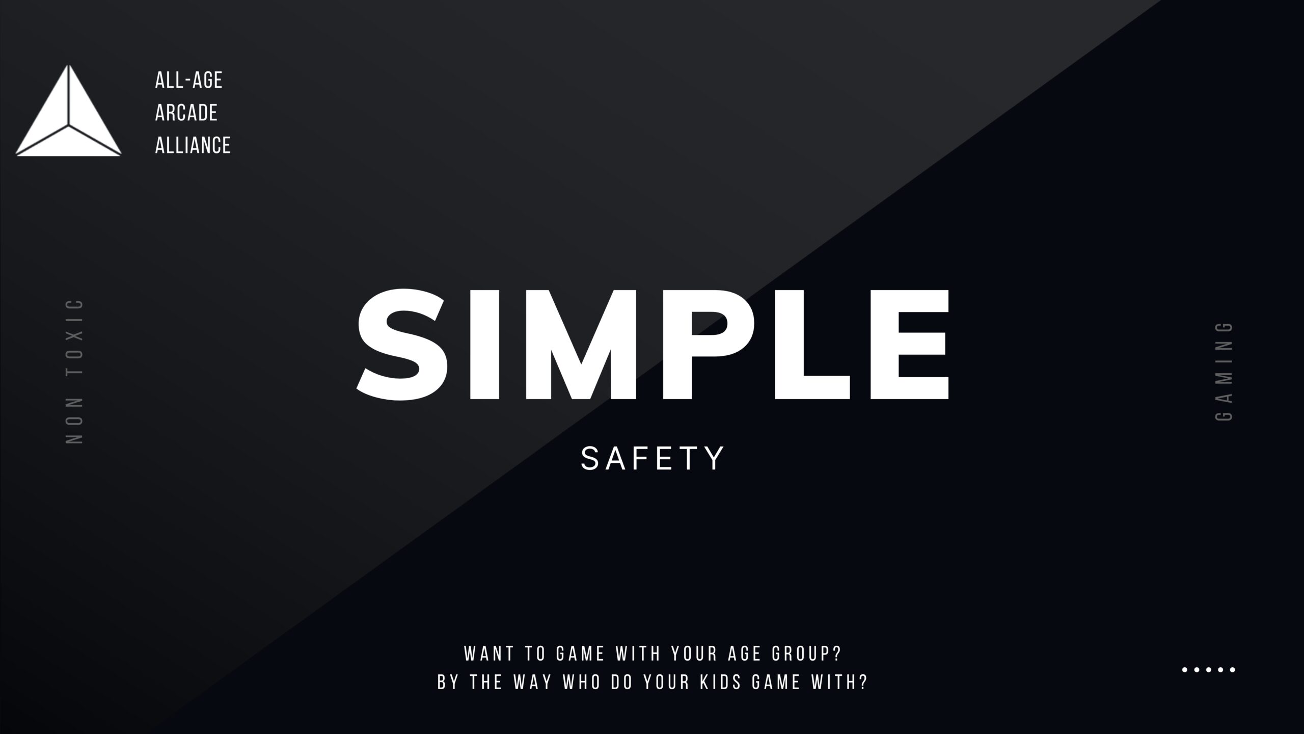 Original All-Age Arcade Alliance concept artwork reading Simple Safety