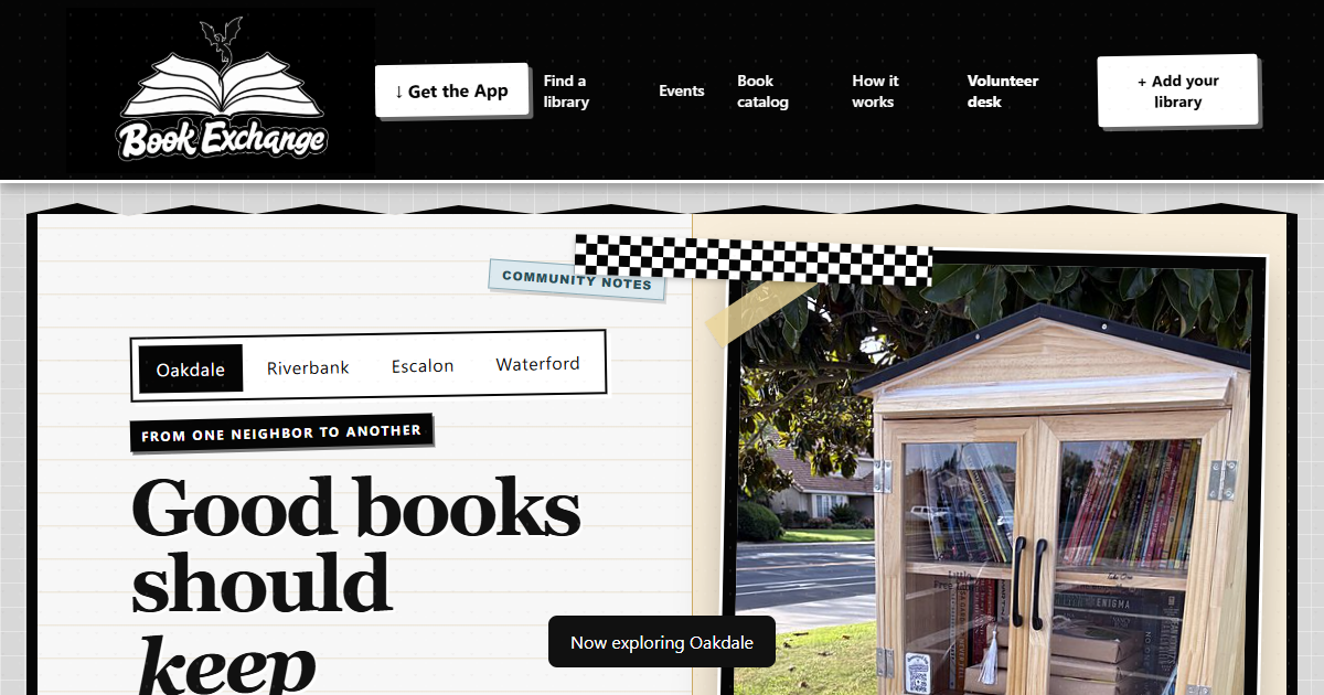 Oakdale Riverbank Book Exchange community app