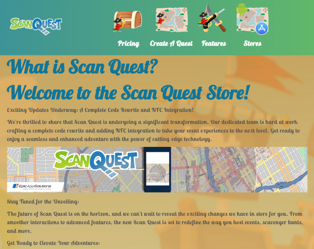 template image for a scan quest app published by epic app solutions